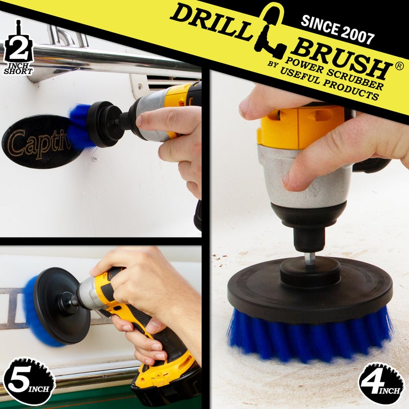 Drillbrush Kayak - Canoe - Yacht - Raft - Drill Brush - Boat Accessories - Fiberglass - Hull Cleaner - Cleaning Supplies - Pond Scum, Oil Residue, Weeds, Barnacles, Oxidation - Spin Brush Kit - Image 2